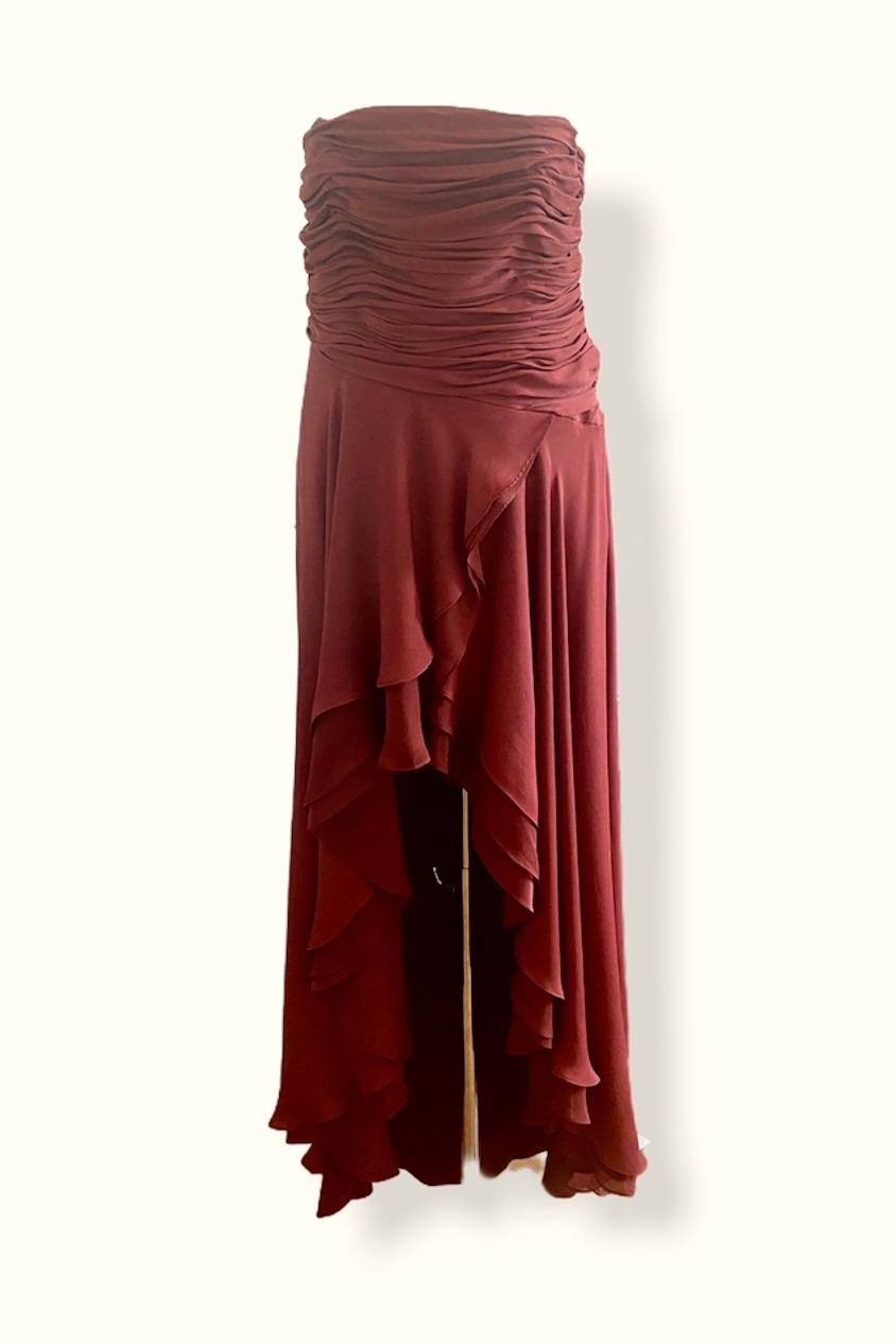 hippie evening dress Shimmer V Neck Tea Length Wedding Guest Dress With Short Sleeves