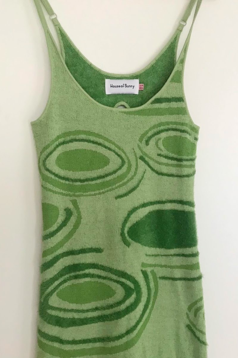 house of sunny green hockney dress Hot Springs Hockney Dress – Prism Boutique main image 1
